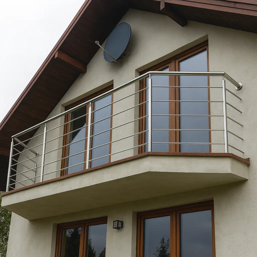 Балконные ограждения из нержавеющей стали для частного дома