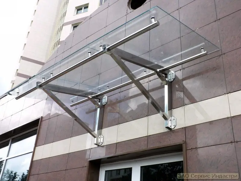 Навесы из нержавеющей стали и стекла